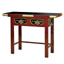 職人こだわりの仏具蒔絵入り立焼香机 幅3尺(90cm)【カシュー漆塗り・本金箔押・高級金具打ち】