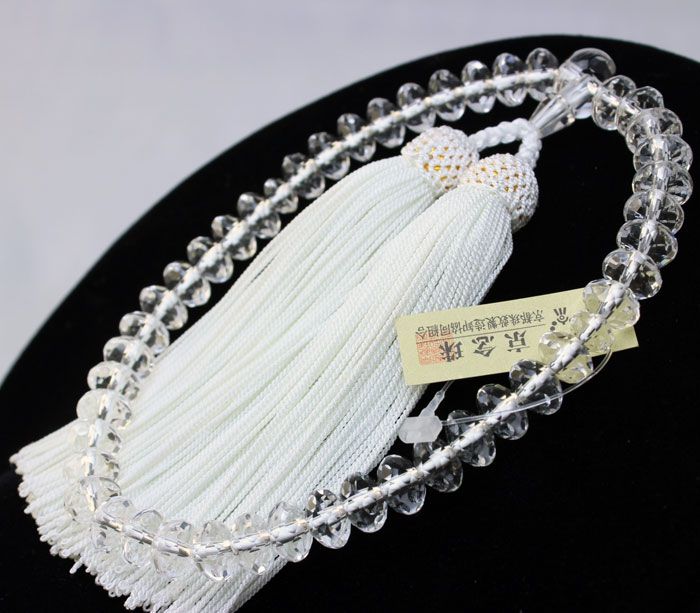 女性用 高級念珠・数珠スターシェイブクオーツ 正絹頭付房（KL061）/女性 数珠 念珠 高級数珠 本格数珠 数珠 女性用