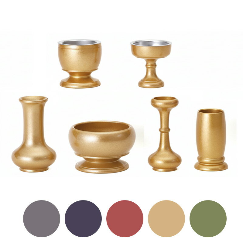 仏具6点セット「寛通型」2.5寸 3.0寸 真鍮製 仏壇 仏具 具足セット
