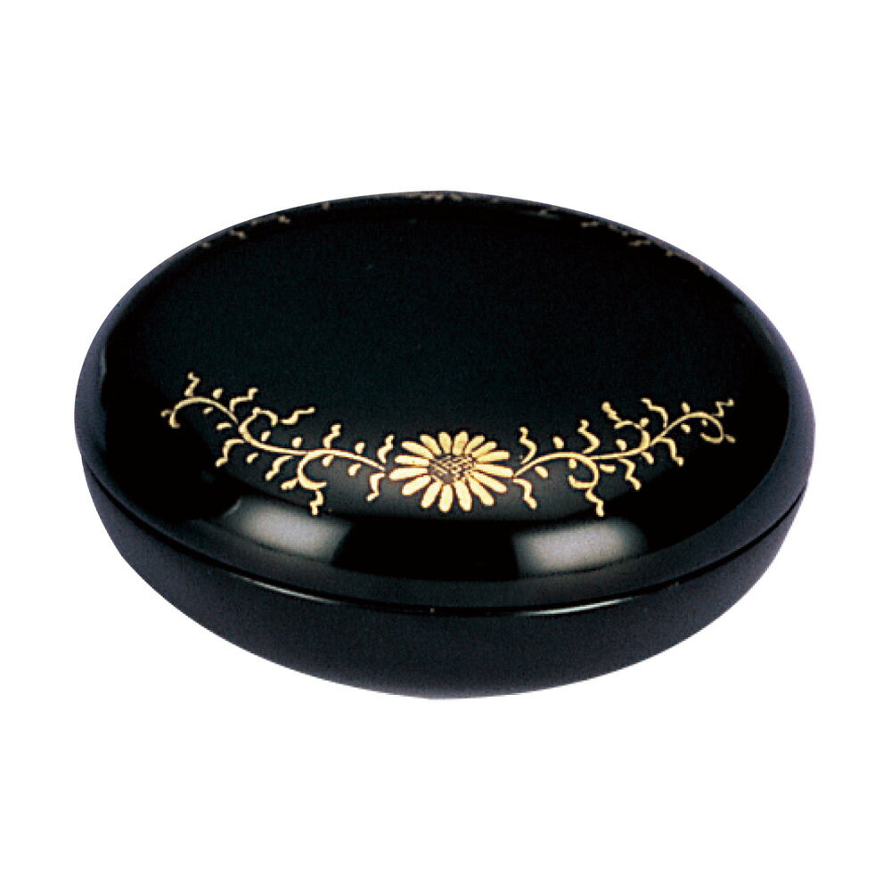 乐天商城 - 【スーパーSALE!10%OFF】漆塗香合　菊唐草沈金（丸型） 2.8寸 （0310-0200）日本製 ※受注生産品