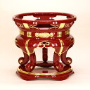 【寺院 お寺 仏具】丸金台 内寸6寸(18cm)【サヤ付・朱塗面金箔押】おりん ケース台 リン台 大徳寺 寺院 お寺(3920-0600) 黒塗りもできます
