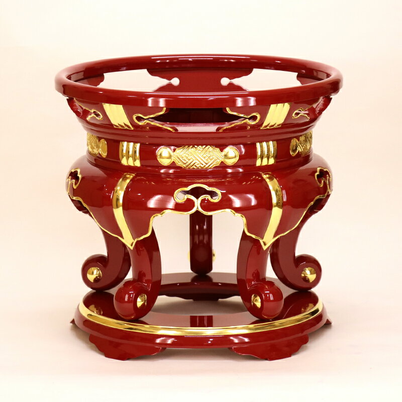 【スーパーSALE!10%OFF】【寺院 お寺 仏具】丸金台 1尺6寸(48cm)【サヤ付・朱塗面金箔押】おりん ケース台 リン台 大徳寺 寺院 お寺(3920...