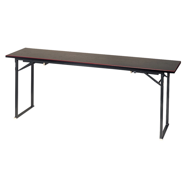 座卓兼用型テーブル 黒塗面朱 日本製 （2411-4570）