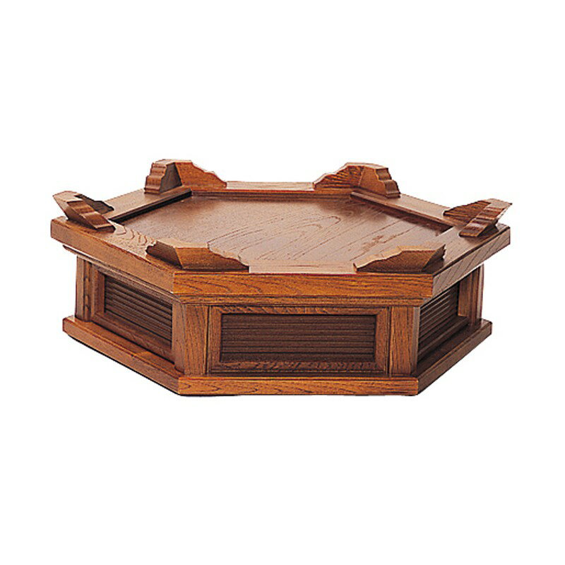 【スーパーSALE!10%OFF】スベリ止め付背短杢魚台 欅スリ漆 1尺7寸 日本製 (3951-1700)