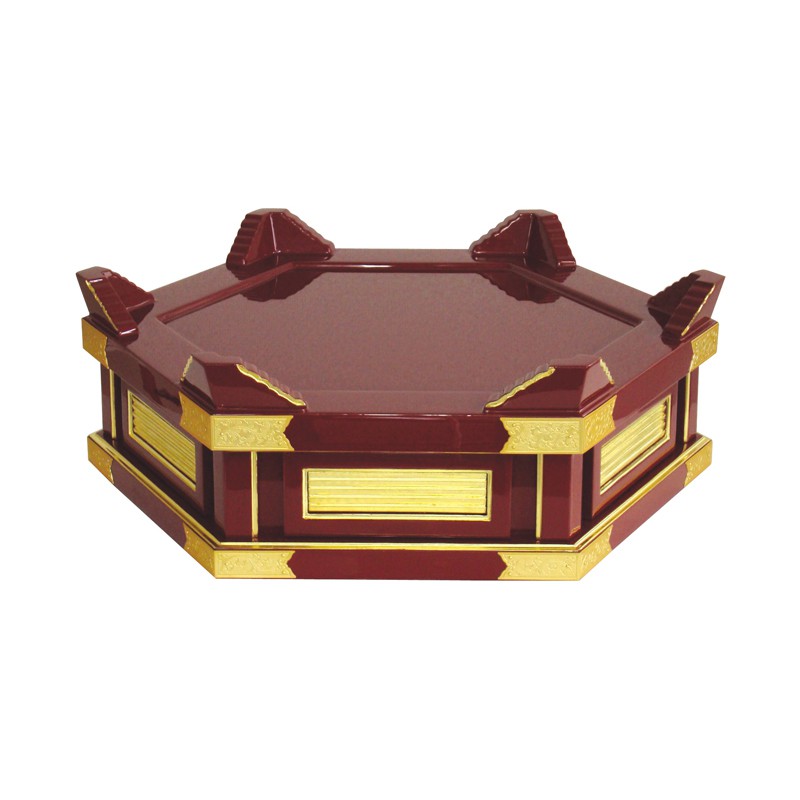 【スーパーSALE!10%OFF】スベリ止め付背短杢魚台 朱塗面金箔押 2尺 (3952-2000)