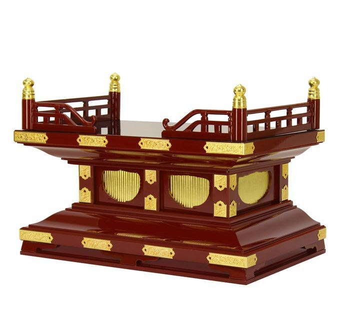 【スーパーSALE!10%OFF】【寺院 お寺 仏具】職人こだわりの仏具小型須弥壇 2尺 朱塗り【勾欄付き】【高級金具付き】【サイズ・色オーダー可能】仏像 厨子...