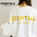 FOG ESSENTIALS エッセンシャルズ Los Angele Tシャツ バックロゴ LONG BEACH ゴールドロゴ 半袖Tシャツ プリント 大きいサイズ ロゴ メンズ レディース ユニセックス 春夏 男女兼用 送料無料