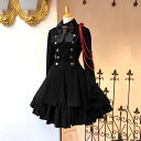 膝丈ワンピース軍服風 ロリータ ワンピースゴスロリ ドレス 長袖 コスプレ 衣装制服 スカート 4色