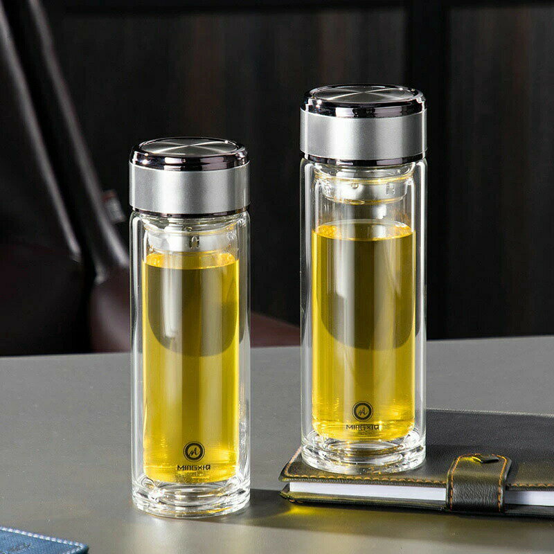 Rakuten - ポータブル 300ml トラベル 350ml 550ml ティー ティー ルース フラワー ティー ディフューザー ボトル ボトル バッグ 耐熱ガラス ウォーター ガラス 水筒 二重構造 タンブラー マグ 茶こし付きタンブラー ティーボトル ハーブ