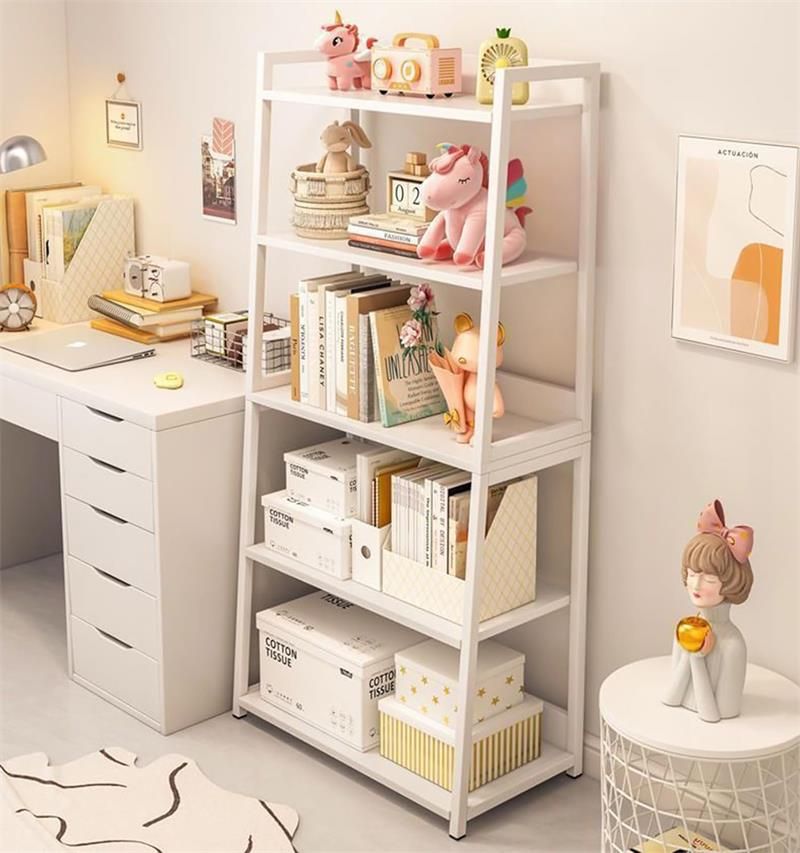 乐天商城 - オープンシェルフ 5段 本棚 ラック 棚 幅60×深さ30×高150cm 木製ラック 梯形オープンラック シェルフ 多目的多機能収納ラック 棚 おしゃれ 組み立てが簡単白