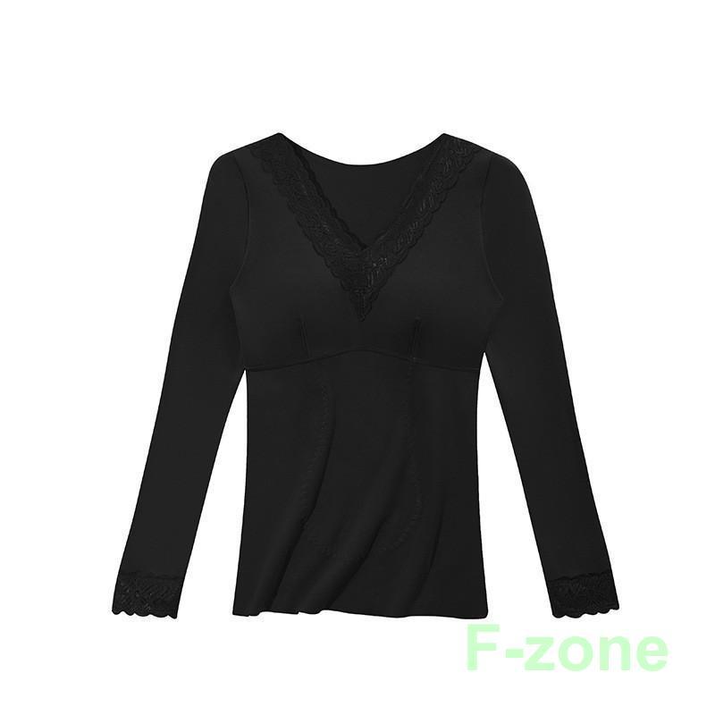 防寒インナー ヒートテック レディース Vネック レース 冷え対策 保温グッズ ヒート 単品 長袖 ルームウエア カットソー トップス 発熱インナー