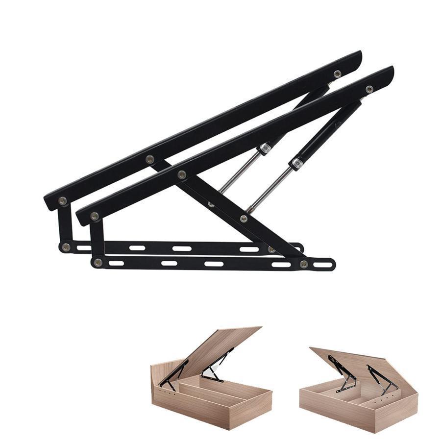 2個セット 折り畳みヒンジ 蝶番、ガススプリング、ガスダンパー、ベッドの高さを調整するための油圧ア..