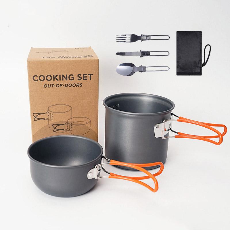 キャンプクッカークッカーセット 調理器具セット 多点セット キャンプ鍋 登山用品 防災セット収納袋付き robai13-10000797 雅和屋 サンプル画像2