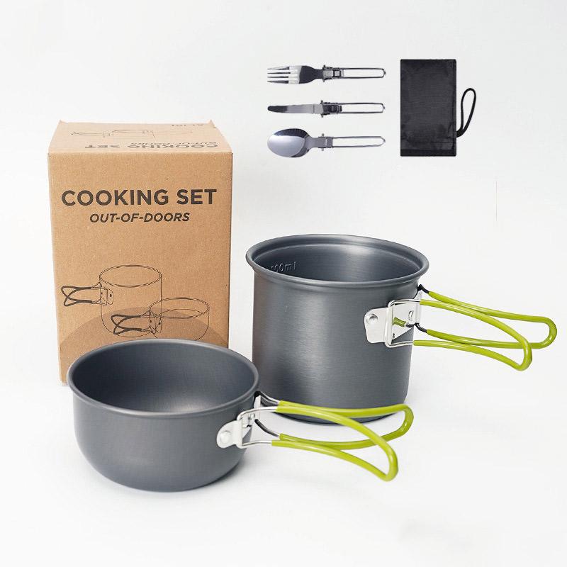 キャンプクッカークッカーセット 調理器具セット 多点セット キャンプ鍋 登山用品 防災セット収納袋付き robai13-10000797 雅和屋 サンプル画像3
