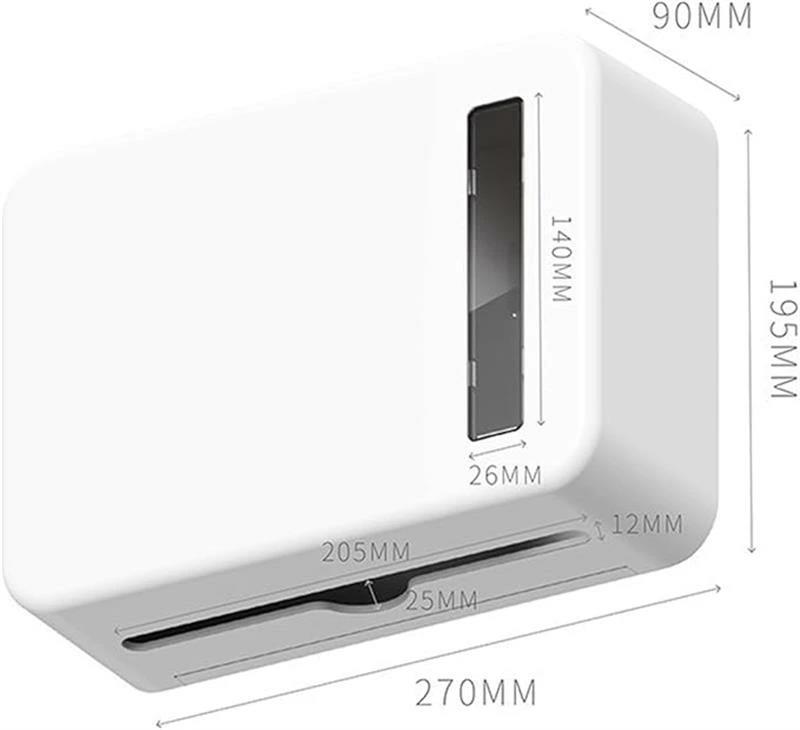 ペーパータオルホルダー 壁掛け ペーパーホルダー 小判用 ハンドペーパーホルダー ABS樹脂製 業務用ペーパータオルホルダー 粘着フック 穴あけ不要 取り外し可能 簡単設置 工事不要 ホワイト 270*195*90mm [2]