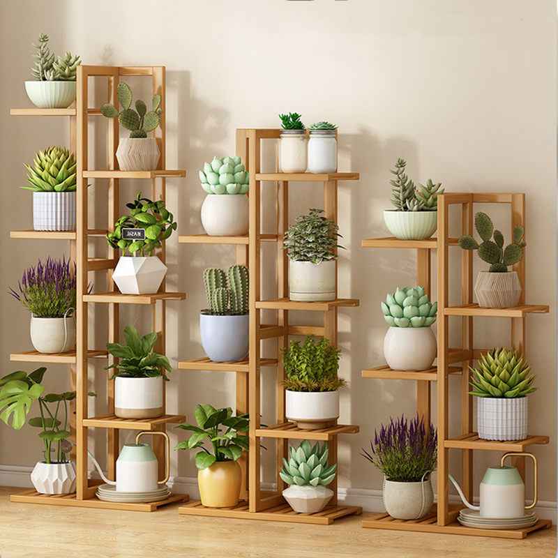 フラワースタンド 花台 おしゃれ ガーデニング 棚 竹製 植木鉢 スタンド 鉢植え/観葉植物/盆栽 プランタースタンド ベランダ/玄関/室内/屋外 ガーデンラック スリム シンプル 四角 北欧 6段 ナチュラル飾り棚 多肉植物棚 花置き棚 鉢植え 観葉植物 OceanMap