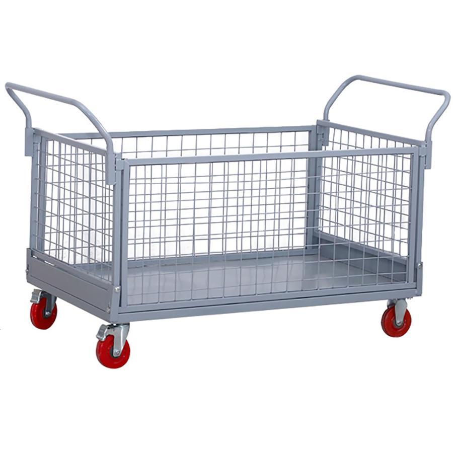 Rakuten - 台車 天使のカゴ台車 荷重500kg メッシュ台車 ブレーキ付き 静音台車 取り外し可能金網付 運搬車 折り畳み 小型/安全