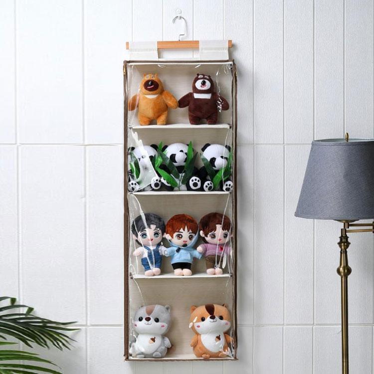 4段 収納 ぬいぐるみウォールポケット 吊り下げ ぬいぐるみ コレクションケース コレクション 棚 5段 壁掛け ドア掛け ケース ディスプレイ ぬい [3]