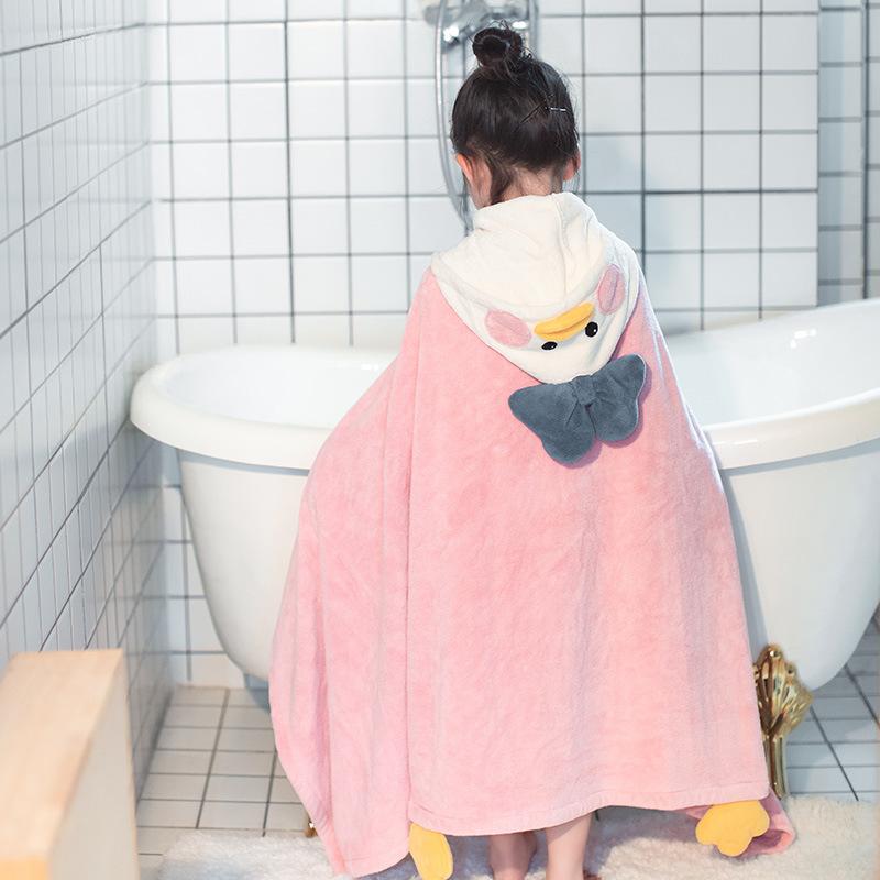 ベビー バスローブ ポンチョ 超 мягкий 珊瑚? フード付き バスタオル 子供用 吸水速乾 湯上り着