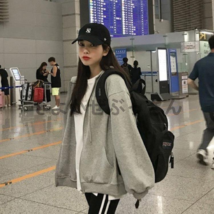 ファッション ジップアップ アウター 長袖 パーカー ミドル丈 ゆったり 無地 フード付き 薄手 着回し 大きいサイズ 春 夏 秋 レディース ジ robai13-10022331 雅和屋 サンプル画像3