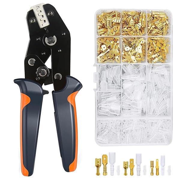 精密圧着ペンチ 圧着工具 ラチェット式 電工ペンチ オープンバレル端子用 0.25〜1.5mm? 省力 600PCSオープンバレル端子付き SN-58B(4.0)
