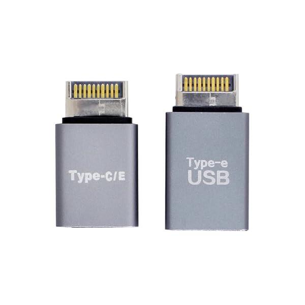 USB 3.1 フロントパネルヘッダー オス Type-E to Type-A & Type-C USB-C マザーボード拡張データアダプ..