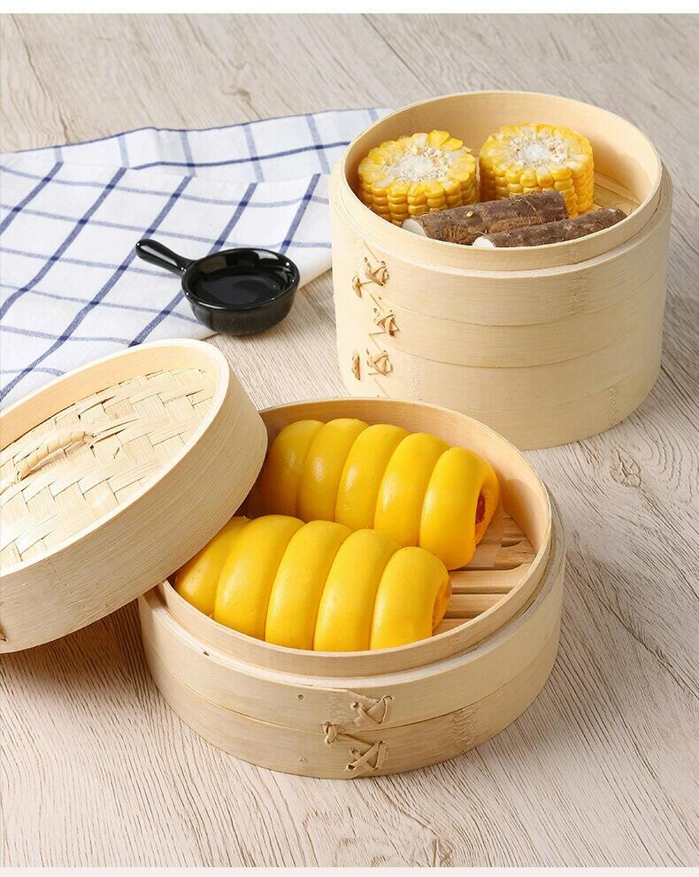 中華せいろ 竹製せいろ 家庭用せいろ 業務用せいろ 深型 蒸し器 蒸篭 蒸籠 1段セット 2段セット 深底 蓋付き 小籠包 しゅうまい 蒸し料理 温野菜 プリン 茶わん蒸し 中華まん屋 肉まん屋