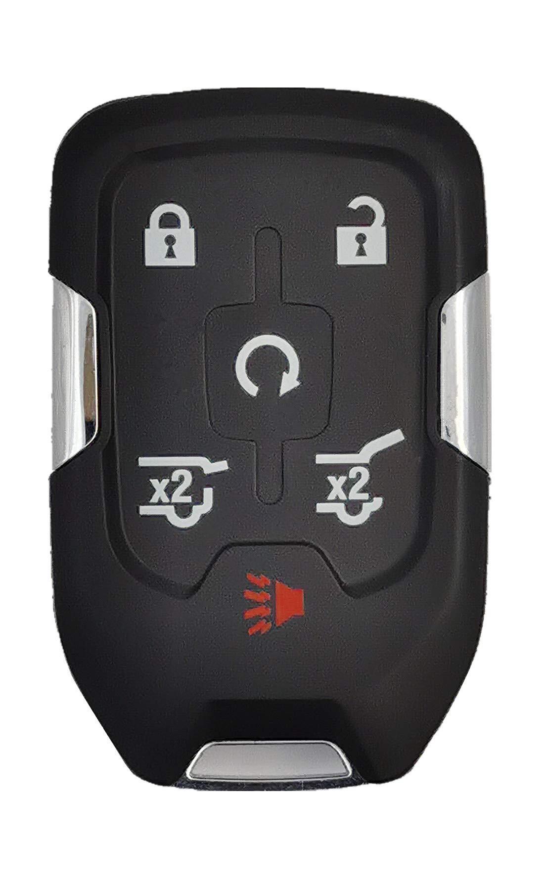 シリコンラバーキーフォブカバー 2014-2021 シボレー サバーバン タホ GMC ユーコン XL HYQ1AA (ブラックブラック)