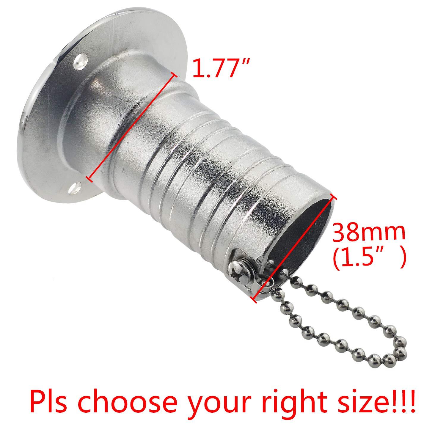 鋳造 1-1/2インチ (38mm) ボート燃料デッキフィル/フィラー キーキャップ付き マリン 316 ステンレススチール ハードウェア ボート ヨット キャラバン用