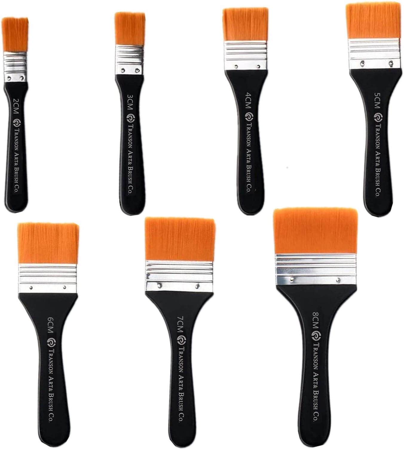 サムコス 画材筆 水彩筆 油絵用筆 多用途筆 7本セット 平型筆 ナイロンの毛 水彩画 アクリル画 油絵 絵..