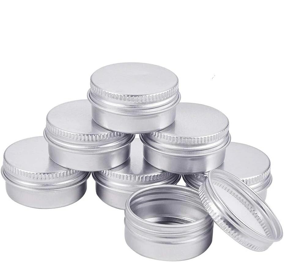 アルミ缶 アルミケース クリームケース 化粧品 小分け シルバー コスメ 化粧品 ネイルパーツ 携帯用 詰め替え容器 クリームボックス ネイルアクセサリー ポーショニング 交換用容器 持ち運びが容易 旅の必需品 父の日