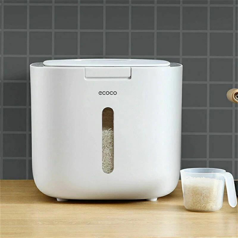 ブラック グレー プラスチック ボックス 保存容器 キッチン収納 キッチン用品 おしゃれ お米収納 10kg