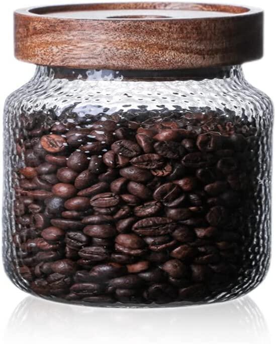 【3個セット】350ml+500ml+700ml ガラスの保存瓶、食品の保存容器竹の木の蓋をした気密な食品の瓶、お茶、コーヒー豆、砂糖、キャンディー、クッキー、スパイスのためのキッチンキャニスター、シリアルディスペンサーとして最適