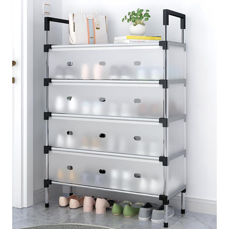シューズラック 下駄箱 靴箱 スリム 防塵 組み立て簡単 幅66cm 4-7段 シューズボックス 靴棚 省スペース 靴棚 玄関に靴を効率収納 大容量 室内 廊下 部屋