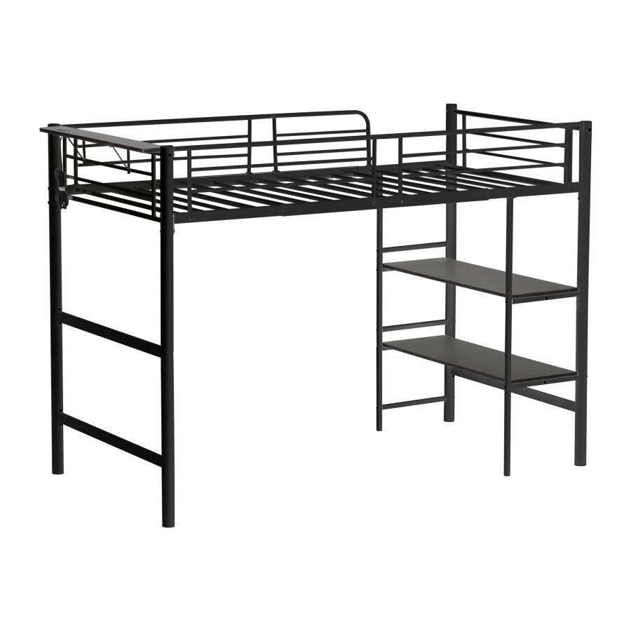 パイプベッド ロフトベッド シングル コンセント付き 収納 子供ベッド 子供部屋 スチール 耐震 ベッド ..