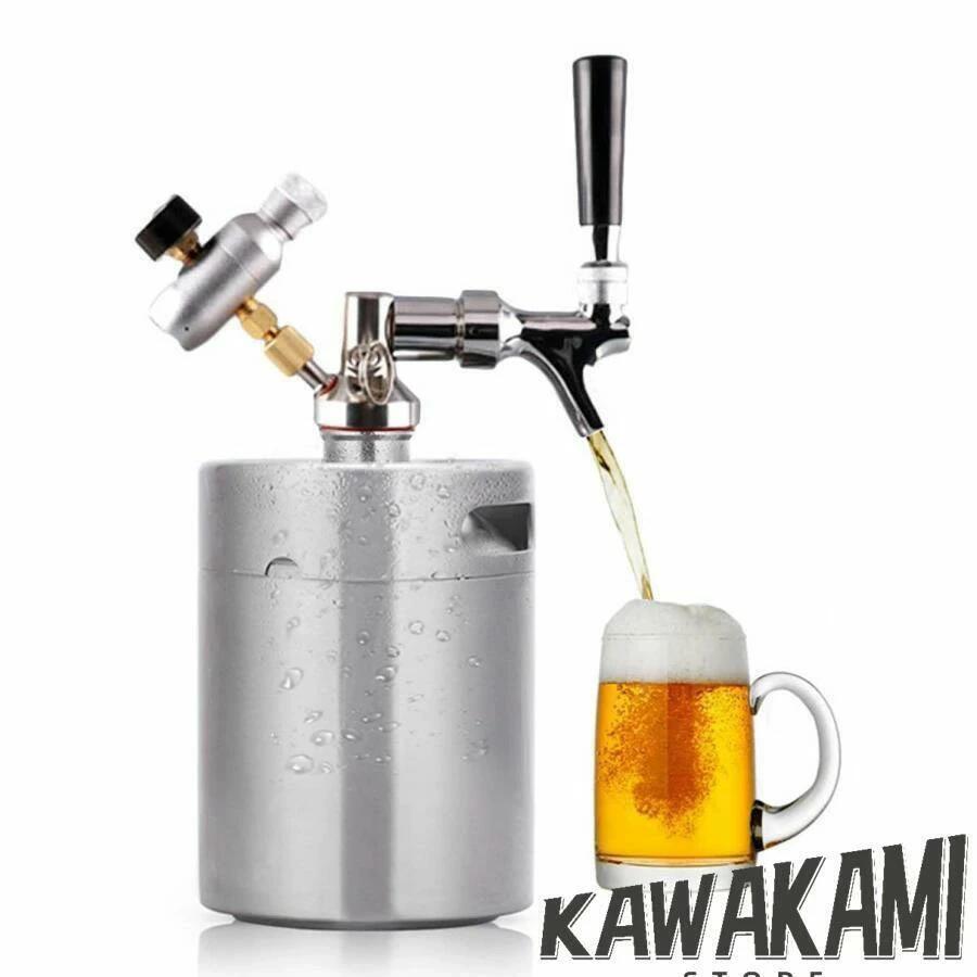 Rakuten - ビールサーバー ビールディスペンサー ミニCO2レギュレーター付き 小型 軽量 頑丈 ステンレス鋼 ビール樽 耐久性 持ち運び便利 使い簡単 ホーム/発酵/醸造ケゲレ
