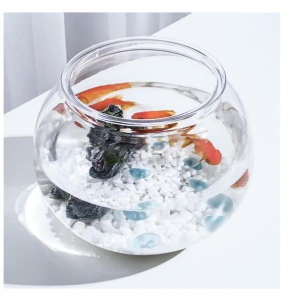 雅和屋のアクアリウム 猫 金魚鉢 透明 金魚鉢 大 丸型金魚鉢 高プラスチック透明アクリル テラリウム 観葉植物 インテリア 容器 テーブル 転倒防止 アクアリウム ボウル｜アングル2