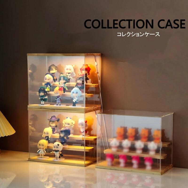 乐天商城 - コレクションケース フィギュアケースコレクションケース アクリルケースコレクションボックス収納ボックス 積み重ね可能 内部3段式 組み立て式 LEDライト付き