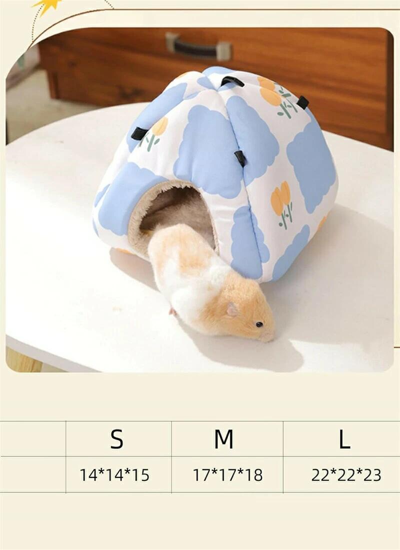 雅和屋のハムスター ハウス 冬ハウス ふわふわ家 ペットハウス ドーム型寝袋 多機能小屋 寝袋 遊び場 巣 取り外し可能な保温ハウス 暖かいポケット 寒さ対策 ペット用品｜アングル2