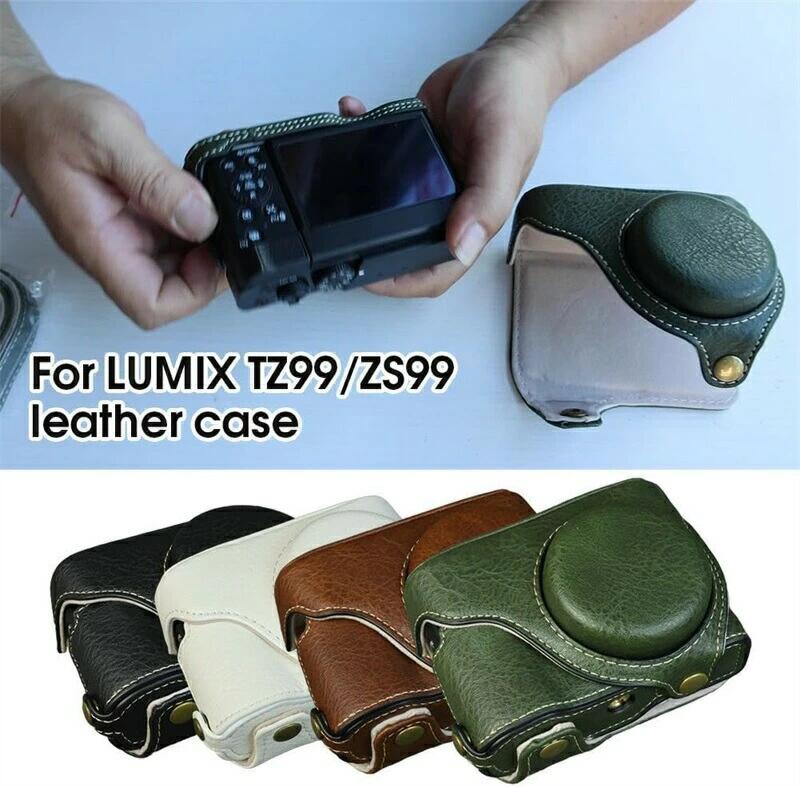 雅和屋のケース Lumix DC-TZ99/ZS99デジタルカメラ用 PUレザー保護カバー Lumix TZ99/ZS99用 取り外し可能なキャリーケース 調節可能なショルダーストラップ付き カメラケース｜アングル3