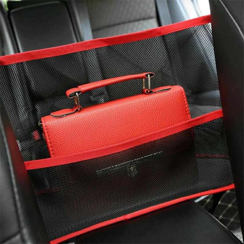 車用シート間 収納ネット 車載 ネットポケット ハンモック式 小物入れ 荷物 落下防止 整理袋 メッシュバッグ