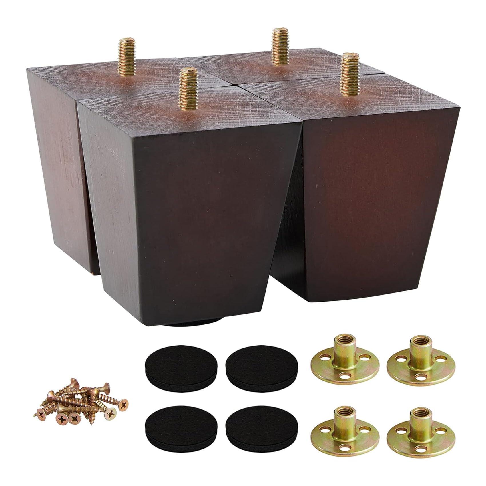 ? 【ソファ 脚 耐久性】環境に安全な素材で作られた家具の脚は、長持ちするように作られています。 これらの素材は、重い組み立て式ソファ、カウチ、ドレッサー、テレビ台などを支えるのに十分な強度を持っています。? 【ベッド 脚 高品質】 これらの無垢材の家具の脚は、家具の寿命を延ばす優れた素材を使用して作られています。 丈夫で信頼性の高い木製脚は耐荷重性が高く、ソファ、デスク、ワードローブ、テレビキャビネット、テーブル、その他の家具アイテムに追加できます。? 【床プロテクターが付属】利便性のために、Vrapnudc の木製家具の脚には、新しい脚にぴったりフィットするパッドが付属しています。 家具を移動する必要がある場合でも、パッドを使用すると床を傷つけずに簡単に移動できます。? 【考え抜かれたサイズ】 5 つのサイズ (8、10、12、15、20cm) から選択できるため、二人掛け椅子、机、テレビスタンドなどをお好みの高さに上げることができます。 ソファに座るにはしゃがむ必要がありますか? 当社の木製家具の脚はもう必要ありません。? 【取り付け簡単】パッケージには木製脚4本、インサートナット4個、事前に穴あけされた5/16インチボルト付きのネジ12本が含まれているため、新しい脚を10分以内に取り付けることができます。 穴がない場合はドリルで穴を開け、ナットを挿入してネジで固定し、ネジを締めます。 あなたの家具は更新され、リフレッシュされた外観になりました。