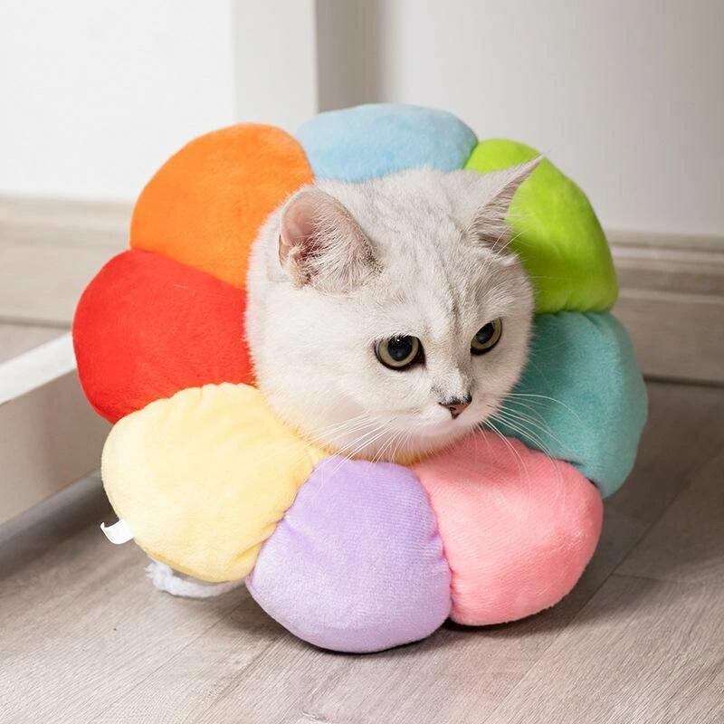 エリザベスカラー 猫 犬 ソフト 術後服 カラフル 犬用カラー ペット用ソフトエリザ...