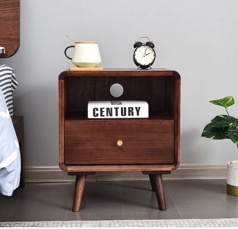 乐天商城 - ベッド サイドテーブル 多機能 エンドテーブル ナイトテーブル 木製 ストレージキャビネット おしゃれ ラック 収納 北欧 ソファー ベッド ディスプレイラック 飾り台 一人暮らし シンプル コンパクト グレー ブラウン ブラック ホワイト(50×35×43cm)