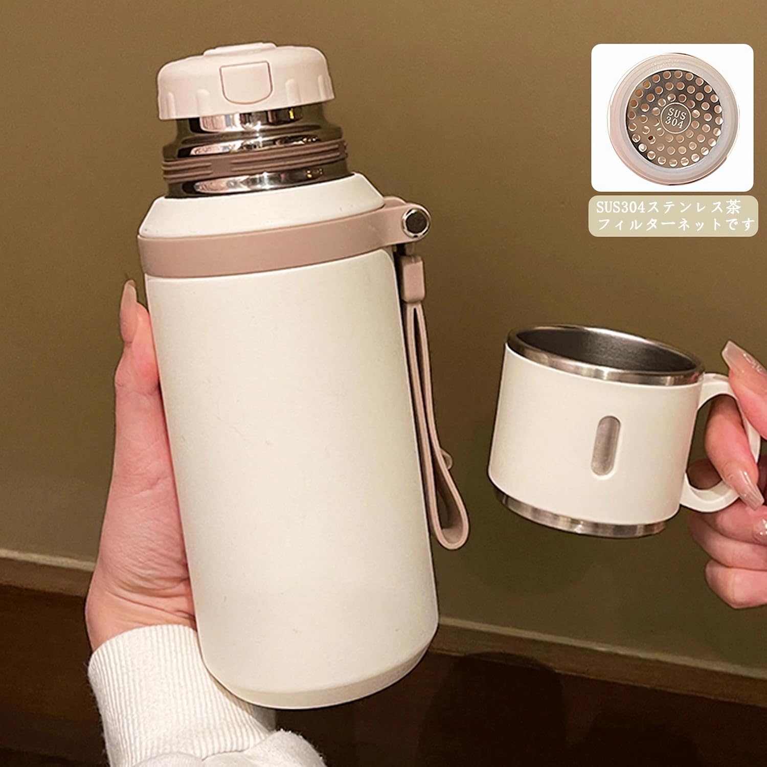 【送料無料】水筒 600ml 大容量 コップタイプ ステンレスボトル 軽量 コンパクト ...