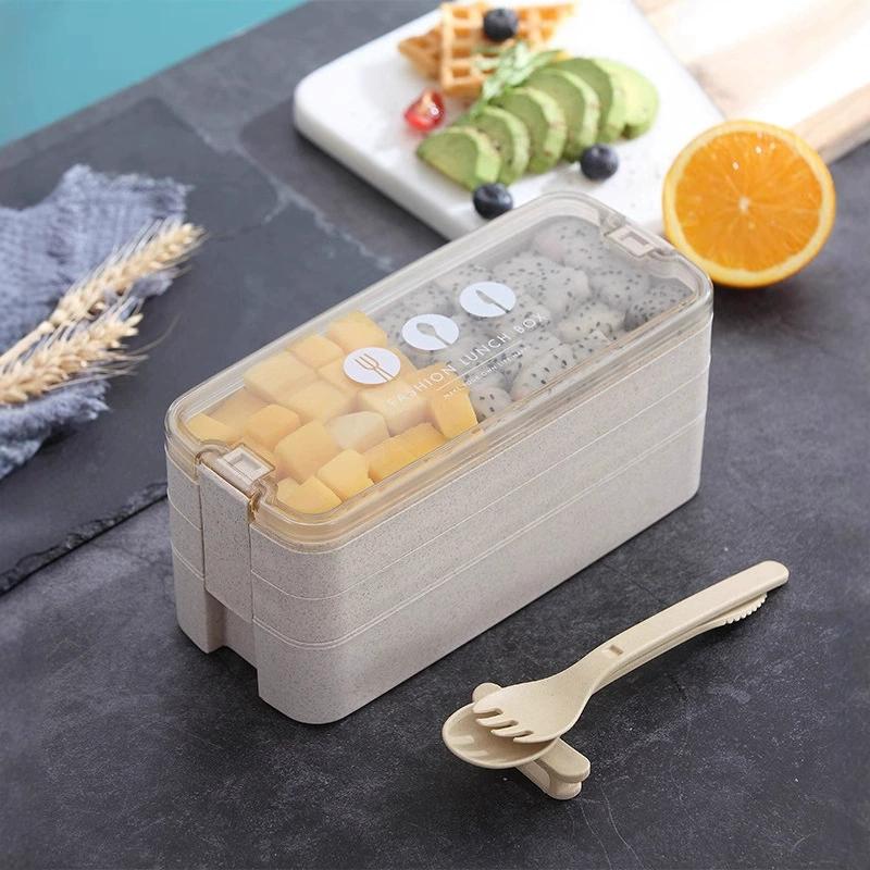 乐天商城 - 弁当箱 3段 箸付き おしゃれ レンジ可能 学校学生 会社出勤 食事用 便利 キャラクター ランチボックス お箸セット シンプルレンジ対応