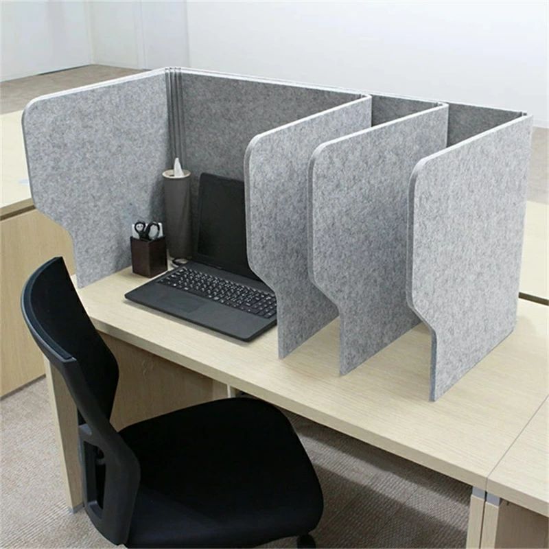 Rakuten - デスクトップパネル 卓上 仕切り パーテーション 吸音 防音 断熱 目隠し 集中 厚さ9mm フェルトボード、デスクパーテーション 卓上会議 ホームオフィス家具 軽量でポータブル プライバシー保護、自立 グレー (120cm) (80cm)