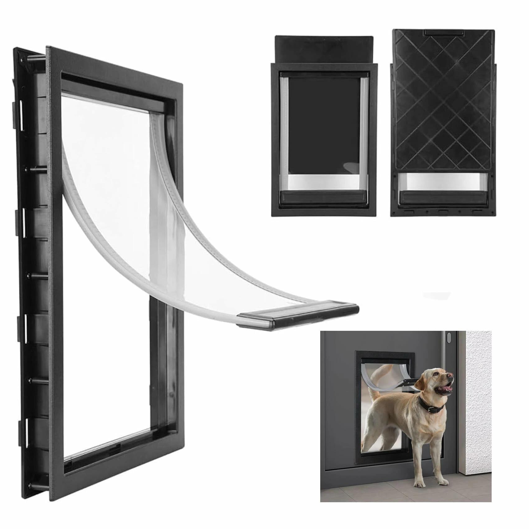 PVCペットドア 大型犬用マグネット自動閉鎖ドア 犬用ドア ペットスクリーンドア ペットドア 後付け ペットドア 犬猫出入り口 マグネットリセット、取り付け簡単 大型、中型、小型のペットの猫と犬に適しています