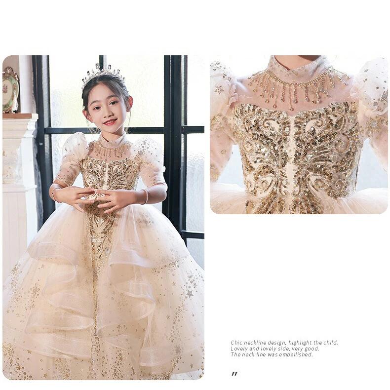 高品質 ワンピース 子供ドレス 女の子 フォーマルドレス 子どもドレス マキシドレス ロング 半袖レース プリンセスドレス レースドレス チュールスカート 子供用 お姫様 人気 可愛い ジュニア服 公演 発表会 花嫁 結婚式 七五三 入学式 パーティードレス プレゼント 100￣160 3