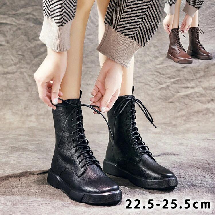 レースアップブーツ ショートブーツ 牛革 レディース ブーツ 袴 ハイカット チェルシーブーツ エンジニア ブーツ 楽ちん 柔らかい 疲れない フラット 編み上げ ブーツ 本革 靴 ワークブーツシューズ ムートン ブーツ 軽量 幅広 疲れにくい 婦人靴